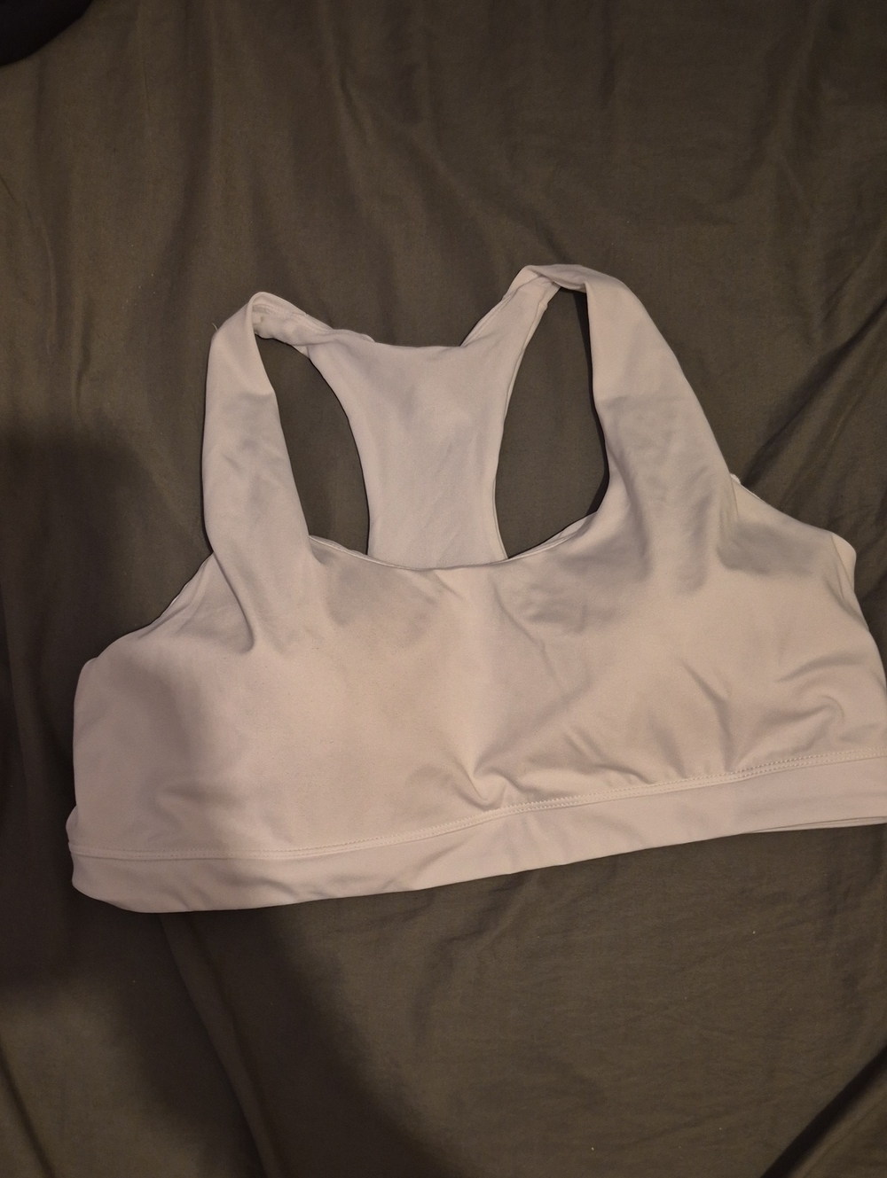 Reebok White Racerback Sports Bra